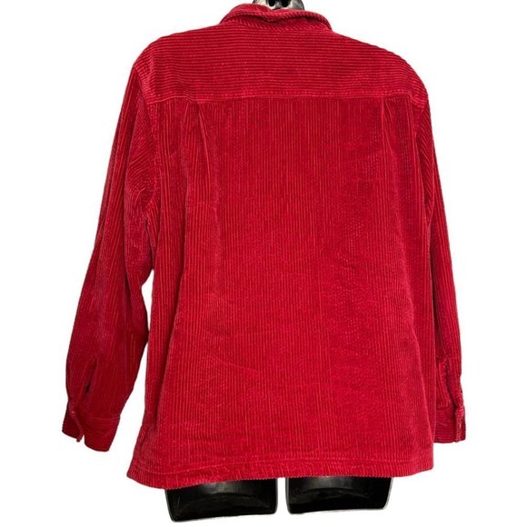 𝅺L.LBEAN Womens Red Corduroy Shacket - Picture 6 of 6